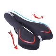thumbnail image 1 of QualitChoice Hollow Saddle PVC Soft Reflective Shock Absorbing Cycling Seat for Road Mountain Bike Accessories Red, 1 of 1