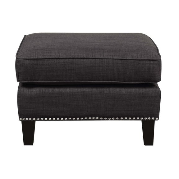 Upholstered Ottoman Rectangle - Stylish Footrest, Nailhead Trim, Vintage Glamour Home Accent