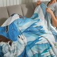 thumbnail image 4 of Creowell Penguin Polar Bear Icebergs Flannel Blankets for Couch Bed Sofa, Durable Soft and Warm Lightweight Blanket, Multifunctional for Travel, Camping, Chair, All Season Gift 50x60in, 4 of 7