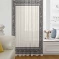 thumbnail image 6 of Black Cream Greek Key Sheer Curtains 63 Inches Long, Geometric Greece Ancient Rustic Light Filering Curtains, Breathable Simi Curtain Privacy Drapes for Living Room Bedroom Window Treatment, 6 of 9