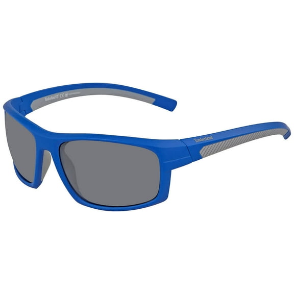 TIMBERLAND TB 9134 92D Sunglasses Blue Frame Smoke Polarised Lenses 63mm