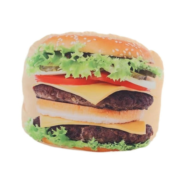 Cojín de peluche creativo con forma de comida, cómodo y suave para sofá Hamburguesa