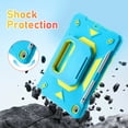 thumbnail image 4 of 3 Layers Case for iPad 9th/8th/7th Generation with Kickstand / Nylon Shoulder Strap / Pencil Holder, Military Grade Protection Rugged Case Cover for iPad 10.2 Inch 2021/2020/2019, Lightblue+Yellow, 4 of 5
