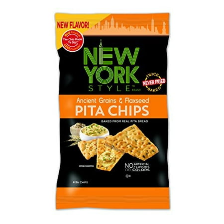 New York Style Pita Chips, Ancient Grain & Flax Seed, 8 Ounce (Pack of