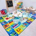 thumbnail image 5 of Noahas Playroom Rug Daycare Kids Rug 5x7,Educational and Fun Nursery Rug with ABC Alphabet Animals Classroom Rug Washable Kids Play Mat Baby Toddler Children Boys Rugs for Bedroom,Blue, 5 of 7