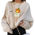 thumbnail image 1 of Pull Ample d'Automne pour Femmes Halloween, Sweat à Manches Longues Col Rond Imprimé Citrouille pour Adultes, 1 of 6