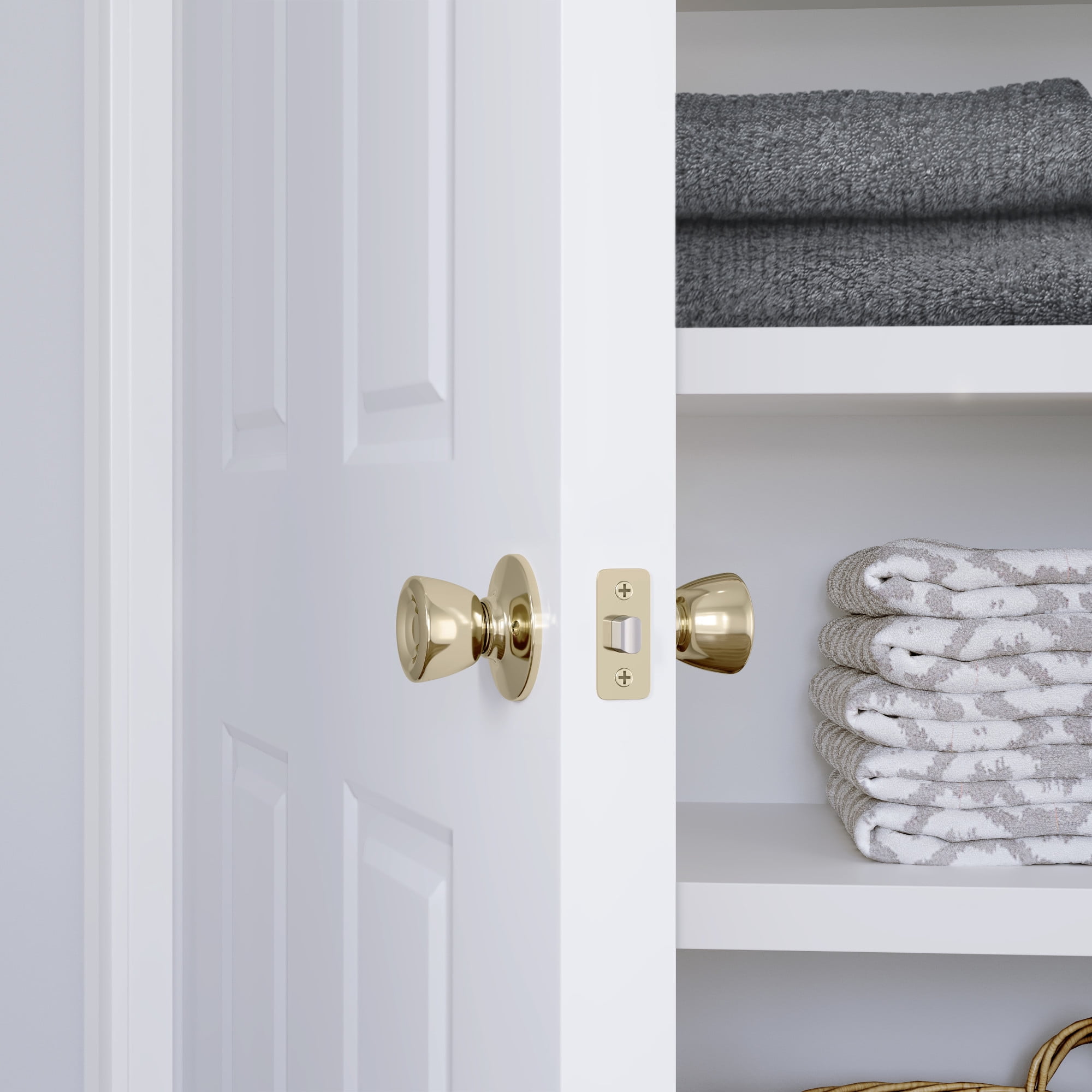 Miseno MLK4010PB Buchanan Tulip Passage Door Knob Set - Brass