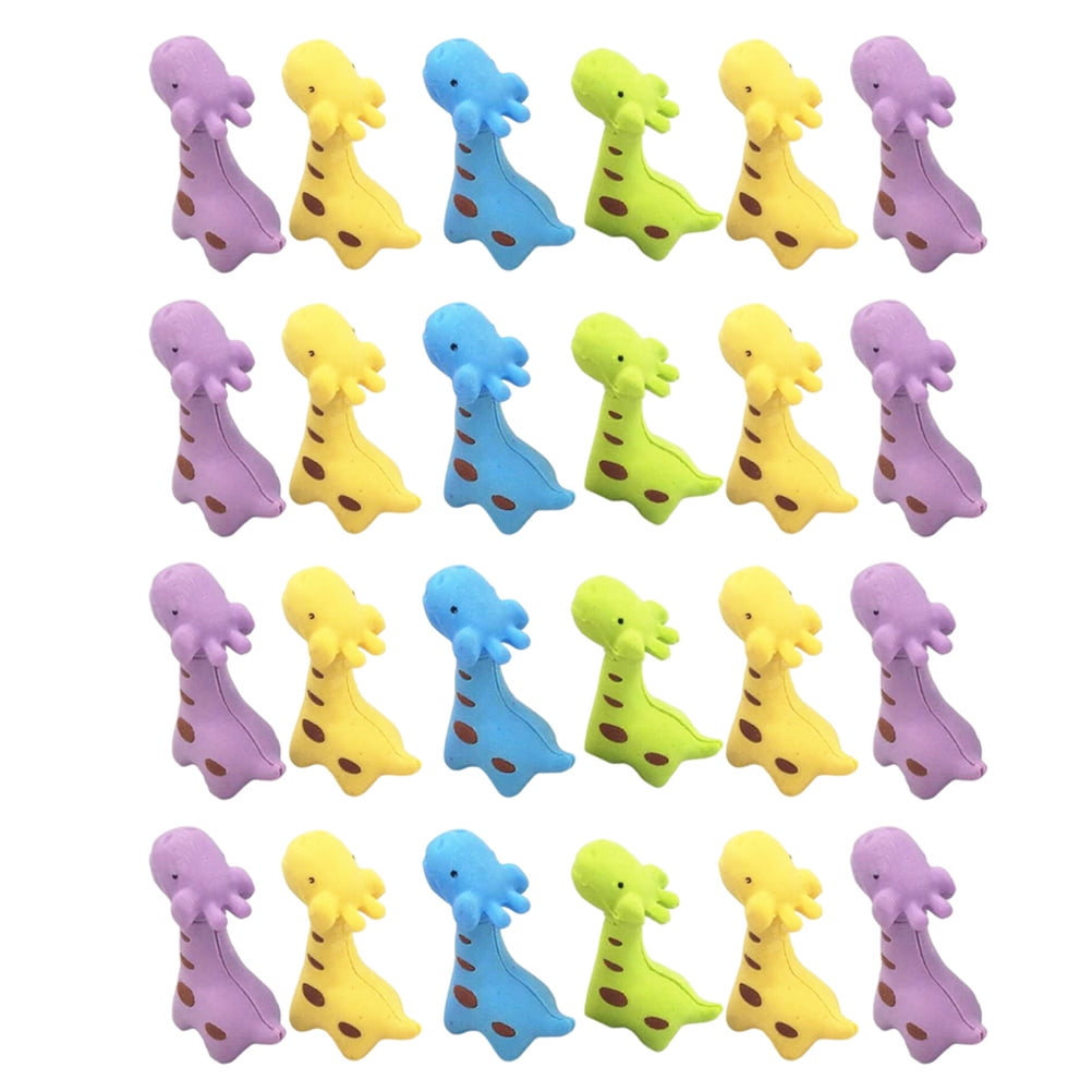 Hemoton 24Pcs Cartoon Giraffe Erasers Small Lovely Erasers Giraffe