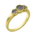 thumbnail image 1 of LBG British Made 14k Yellow Gold Natural Tanzanite Womens Anniversary Ring - 33 size options - Size 10, 1 of 6