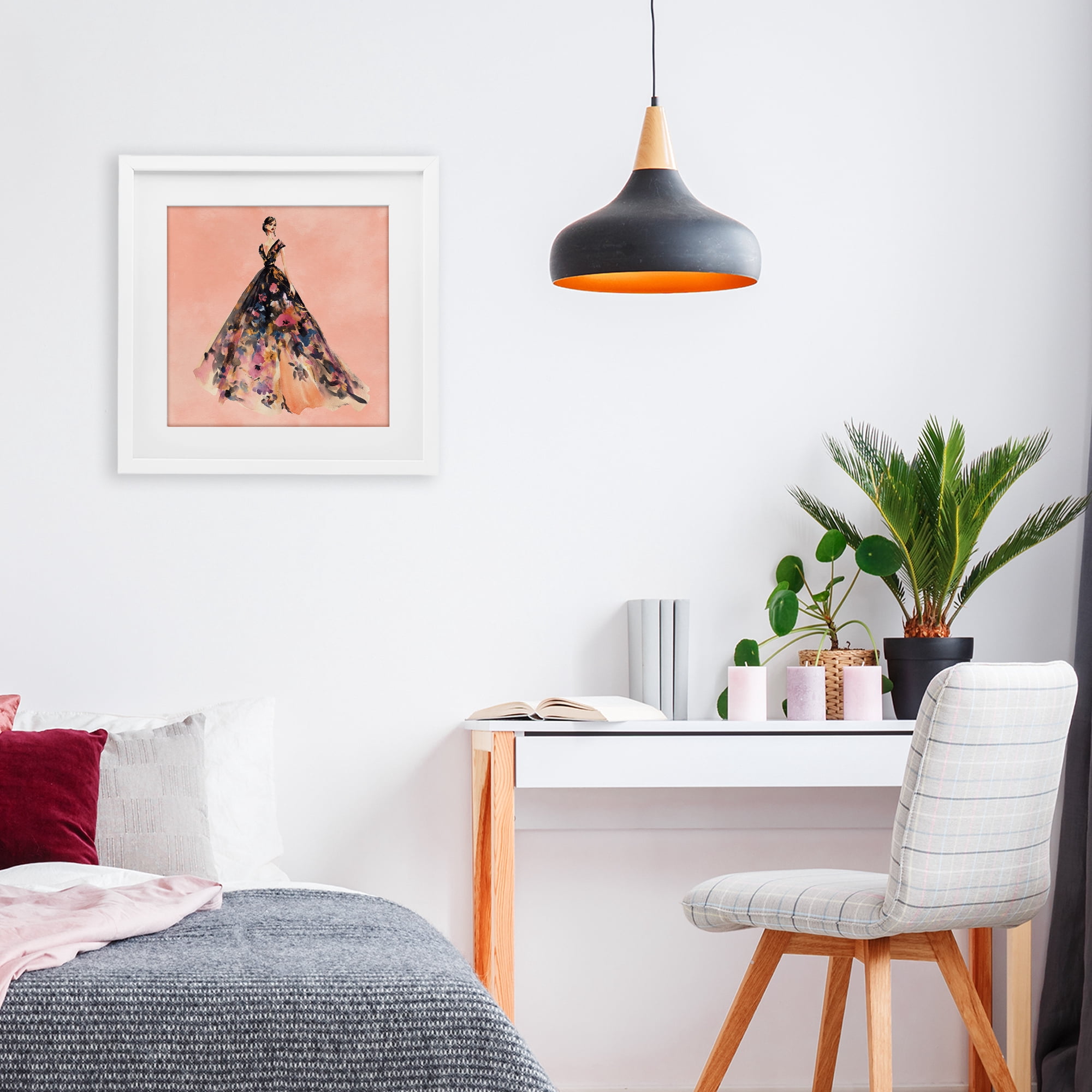 Stupell Industries Rose Gold Night White Framed Print Under Glass, design by Svetlana Aleynikova