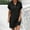 Black, variant on HOMBOM Cute Dresses for Women Mini Black Shift Solid V-Neck Casual Trendy Short Sleeve Dresses S