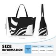 thumbnail image 3 of Kdxio Abstract Monochrome Profile for Beach Bag for Women Large Beach Tote Bag Waterproof Sandproof Swim Bag with Zipper Pockets Beach Vacation Travel, 3 of 6