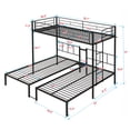 thumbnail image 2 of Harper & Bright Designs Twin Size Metal Bunk Bed with Ladder and Guardrail, Twin Over Twin Over Twin Triple Bunk Bed Frame for Bedroom, Black, 2 of 16
