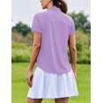 thumbnail image 5 of Pinspark Womens Golf Shirt with Collar UPF 50+ Tennis Zip Polo Shirt Moisture Wicking Short Sleeve Athletic, 5 of 6