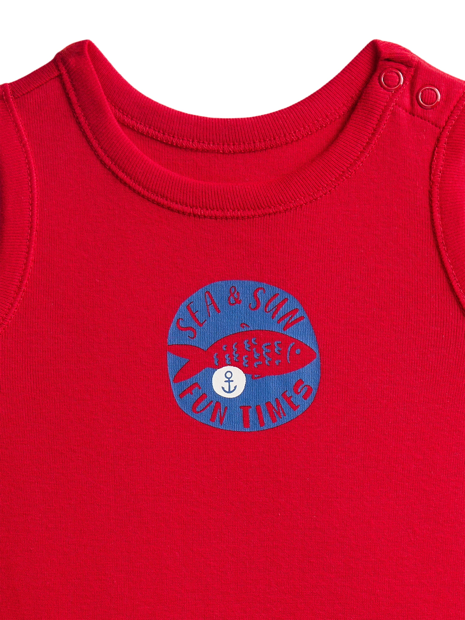 Wonder Nation Baby Boys' Graphic Cotton Tank Bodysuit, Sizes 0M-24M