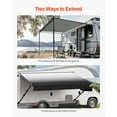 thumbnail image 3 of KFFKFF RV Awning Replacement, 20', Water-Resistant Sun Shelter Vinyl RV Pull-Out Awning with Aluminum Alloy Structure, Hand-Operated Gradient Black Exterior Trailer Shade, 3 of 9