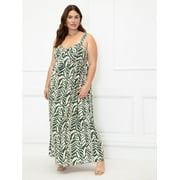 ELOQUII Elements Women's Plus Size Tie Front Tank Dress