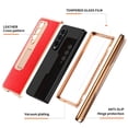 thumbnail image 5 of K-Lion for Samsung Galaxy Z Fold 3 Cross Pattern Case, Luxury PU Leather Hybrid Plating PC Hidden Kickstand Cover Shockproof Protective Folding Slim Hard Case for Samsung Galaxy Z Fold 3 5G 2021,Red, 5 of 7