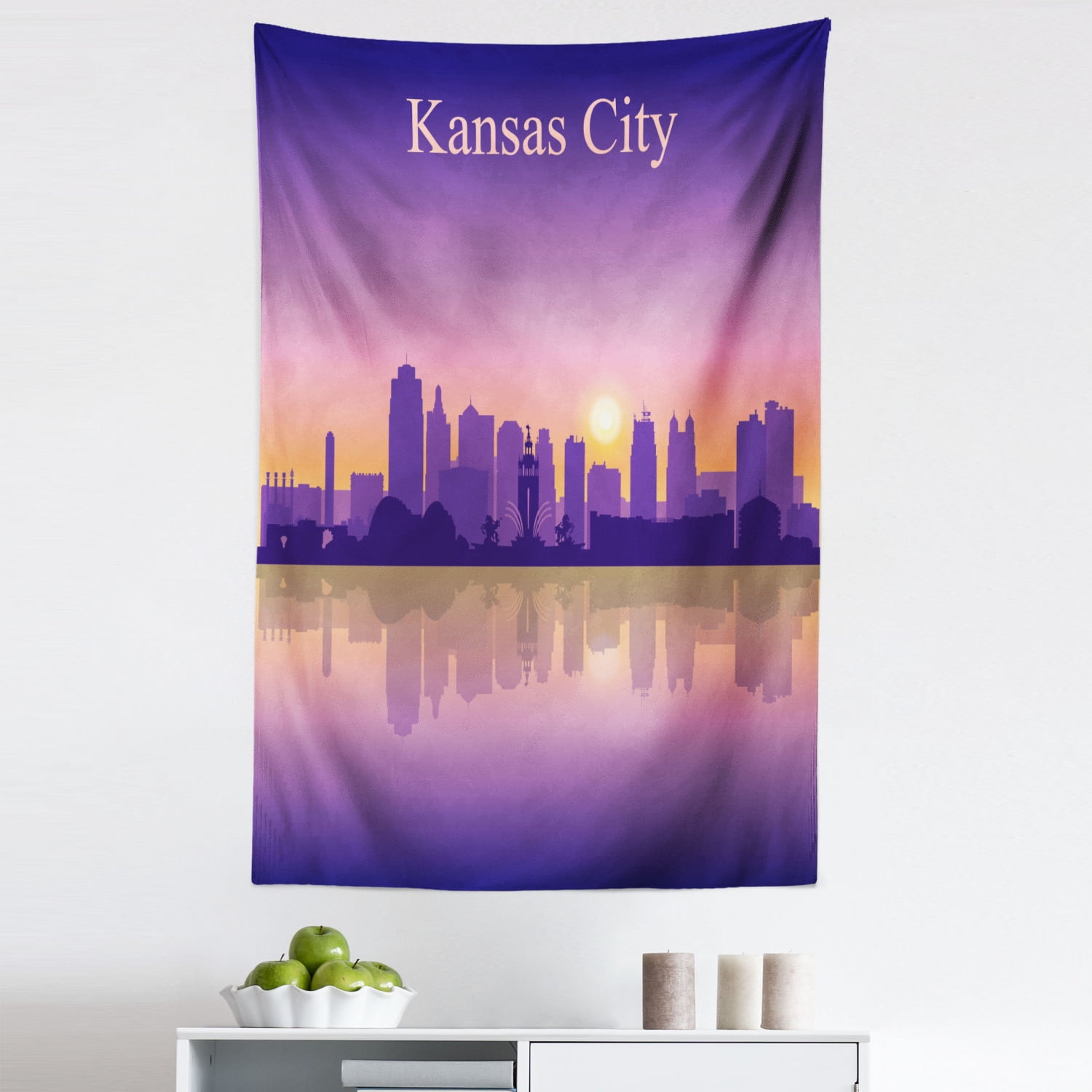 Kansas City Tapestry, Downtown Missouri Cityscape of Historical Art Deco Buildings and 