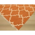 thumbnail image 4 of EORC Orange Handmade Polyester Transitional Reversible Moroccan Outdoor Rug, 5' x 8'-Color:Orange,Material:Polyester, 4 of 5