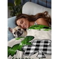 thumbnail image 6 of California King Size Flat Sheet Only, St. Patrick's Day Soft Brushed Microfiber Bed Sheets, Green and Black Checkered Lucky Hotel Quality Breathable Bedding Top Sheet, Easy Care, 108"x98", 6 of 9