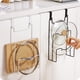 thumbnail image 5 of Kearding Estante para ollas, tapas para sartenes, puerta trasera de cocina multifunción, puerta de armario, soporte de placa de Metal, estante, Almacenamiento y organización del hogar Blanco, 5 of 6