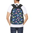 thumbnail image 5 of Balery Colorful Cartoon Shark Backpack for Men and Women - Durable 600D Oxford Cloth -Large Capacity, Water-Resistant School, Travel, and Hiking Bag, 5 of 7