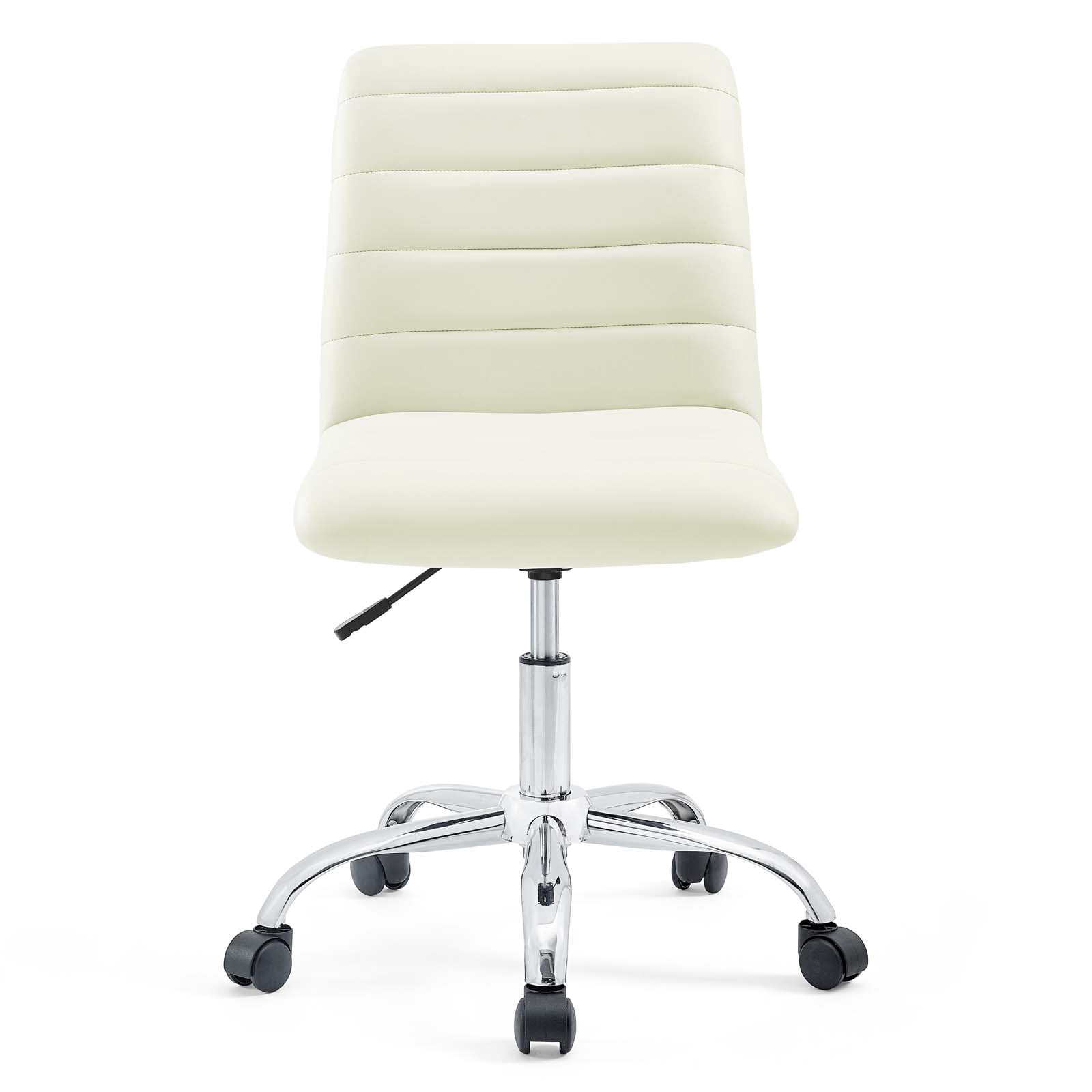 Modway Ripple Modern Vinyl Armless Mid Back Office Chair in White