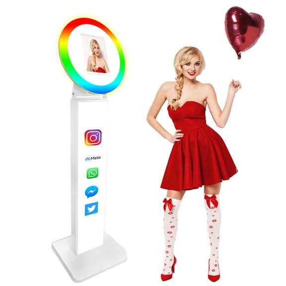 YCKJNB 10.2" Flight Case IPad Photo Booth Machine Portable Metal Shell Adjustable Stand Photobooth Machine Shell With Remote Control