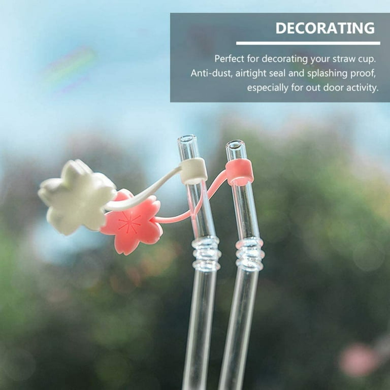 Rubber Straws Straw Plug Rubber Straws 4pcs Silicone Straw Cover Tips Reusable Drinking Straw Tips Lids Plugs Anti Airtight Seal Proof Plastic Straws