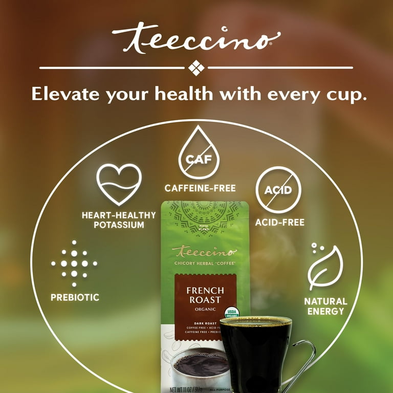 Teeccino French Roast Chicory Coffee Alternative, Caffeine-Free
