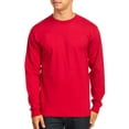 thumbnail image 1 of Hanes Men's Long Sleeve 100% Cotton Beefy T-Shirt Big Sizes, Deep Red, 3XLarge, 1 of 1