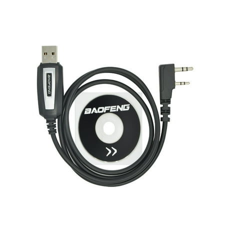 2Pin USB Programing Cable Program + Software CD for Baofeng UV-5R BF-888S