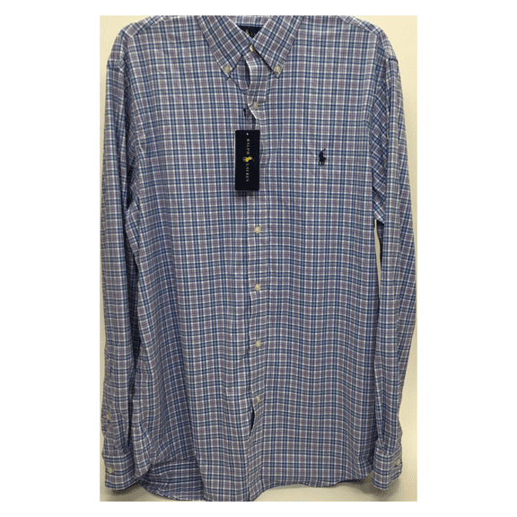 Polo Ralph Lauren button down shirt, purple,blue, Large