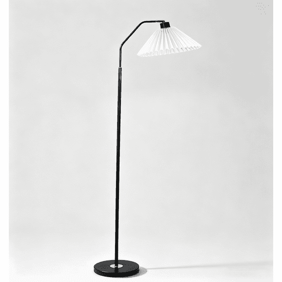 AJOHBM Floor Lamp, Tall Standing Lamp with Pleated Shade & Remote, 3-Color LED Standing Light for Living Room, Bedroom, Office