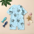 thumbnail image 3 of Okbabeha Baby Swimsuit Girl Boy Short Sleeve Zip One Piece Rashguards Bathing Suit Swimwear Sunsuit for ToddlerNewborn, 3 of 7