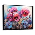 thumbnail image 2 of Designart "Charming Pink Pansies Amidst Mountain Scenery" Pansies Floater Framed Wall Art Living Room, 2 of 5