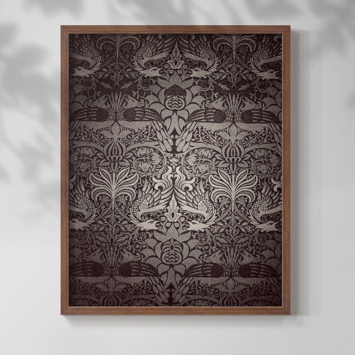 Vintage Abstract Print CXXXIX - 14in. x 11in. Vintage Framed Print in Walnut Wood Frame