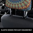 thumbnail image 4 of Kdxio Round Mandala Pattern Print 2 Piece Car Head Rest Covers Set Auto Front/Rear Seats Headrest Cover Universal Fit Most Cars,Sedan, SUV, 4 of 9