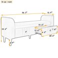 thumbnail image 5 of Storage Ottoman Footrest with 2 Drawers, Upholstered Wooden Ottoman Bench for Bedroom, Fully Assembled Except Legs and Handles, Gray, 5 of 7