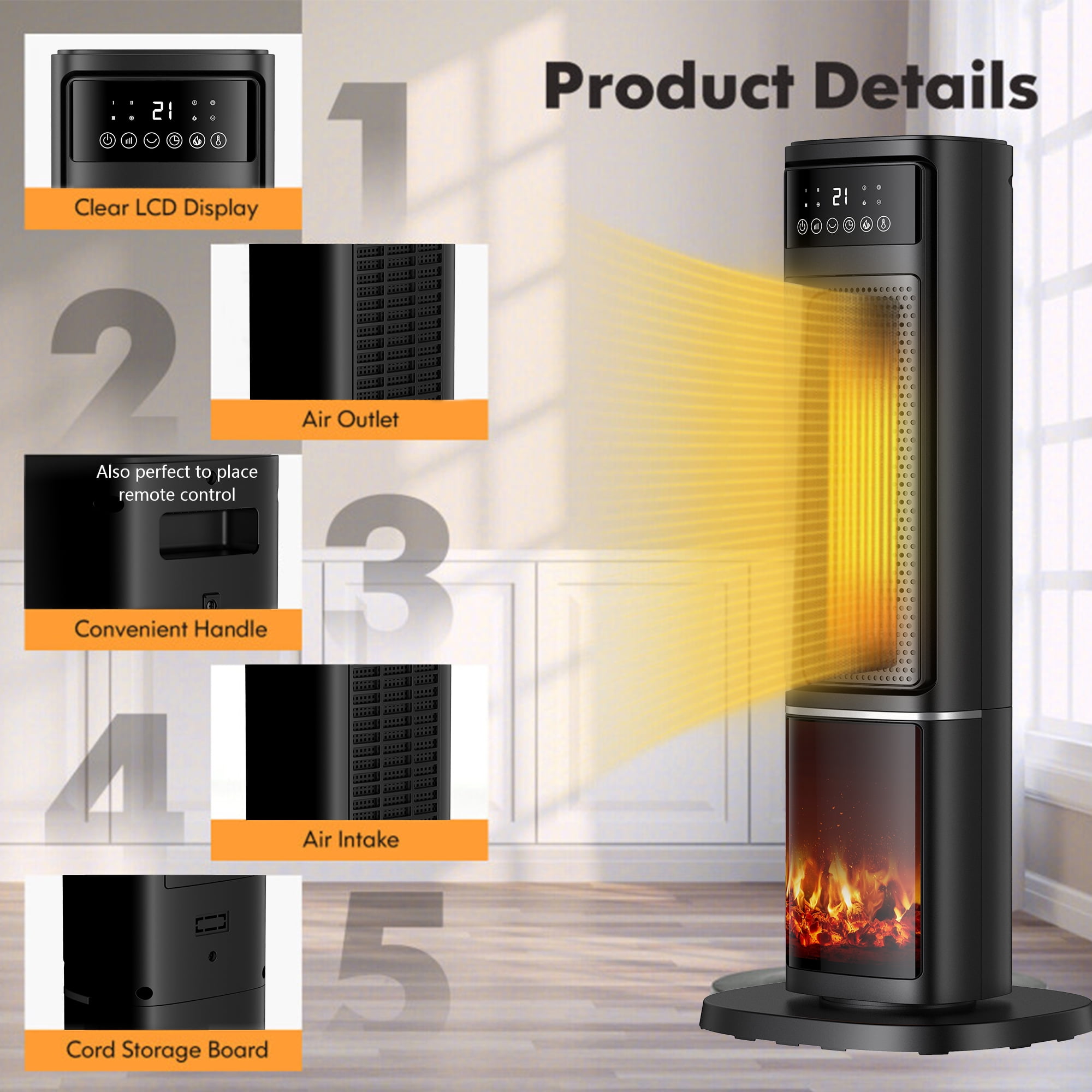 ダイキン CERAMIC HEATER タワーストーブ 1500 -Watt Infrared quartz