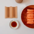 thumbnail image 3 of ColoMX Estante de madera para sushi, soporte para sushi, bandeja para refrigerios, soporte para exhibición de alimentos, soporte para Sashimi (2 rejillas), 3 of 8