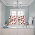thumbnail image 3 of 2 Panels Kitchen Tier Curtains 39 Inch Length, Strawberry Grommets Window Treatment Curtain, Tropical Summer Red Fruit Cherry Blossoms Thermal Curtains Drapes for Living Room/Bathroom, 3 of 9