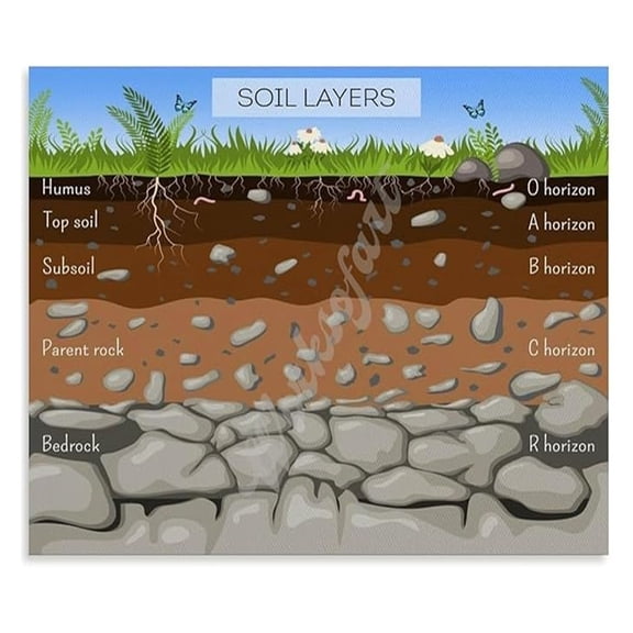 Soil Layers on Earth Poster Geography Education Wall Art for Bedroom Living Room Decor Aesthetics