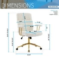 thumbnail image 5 of Techni Mobili Elegant Textured Boucle White and Gold Office Chair, RTA-3270C-WHT, 5 of 10