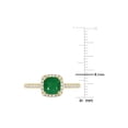 thumbnail image 4 of 7/8 Carat (Ctw) Cushion-Cut Emerald Halo Ring in 14K Yellow Gold with Diamonds for Women, 4 of 6