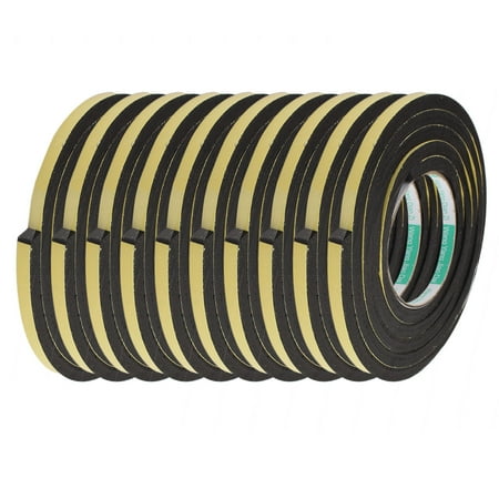 10Pcs 8mm Width 8mm Thick Single Sided Sealing Shockproof Sponge Tape 2m Length