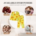 thumbnail image 7 of Fuzoiu Sunflowers2 Print Women's Long-Sleeved Pajama,Lounge Button Down Nightwear,Womens Notch Collar Pajama Set-XX-Large, 7 of 7