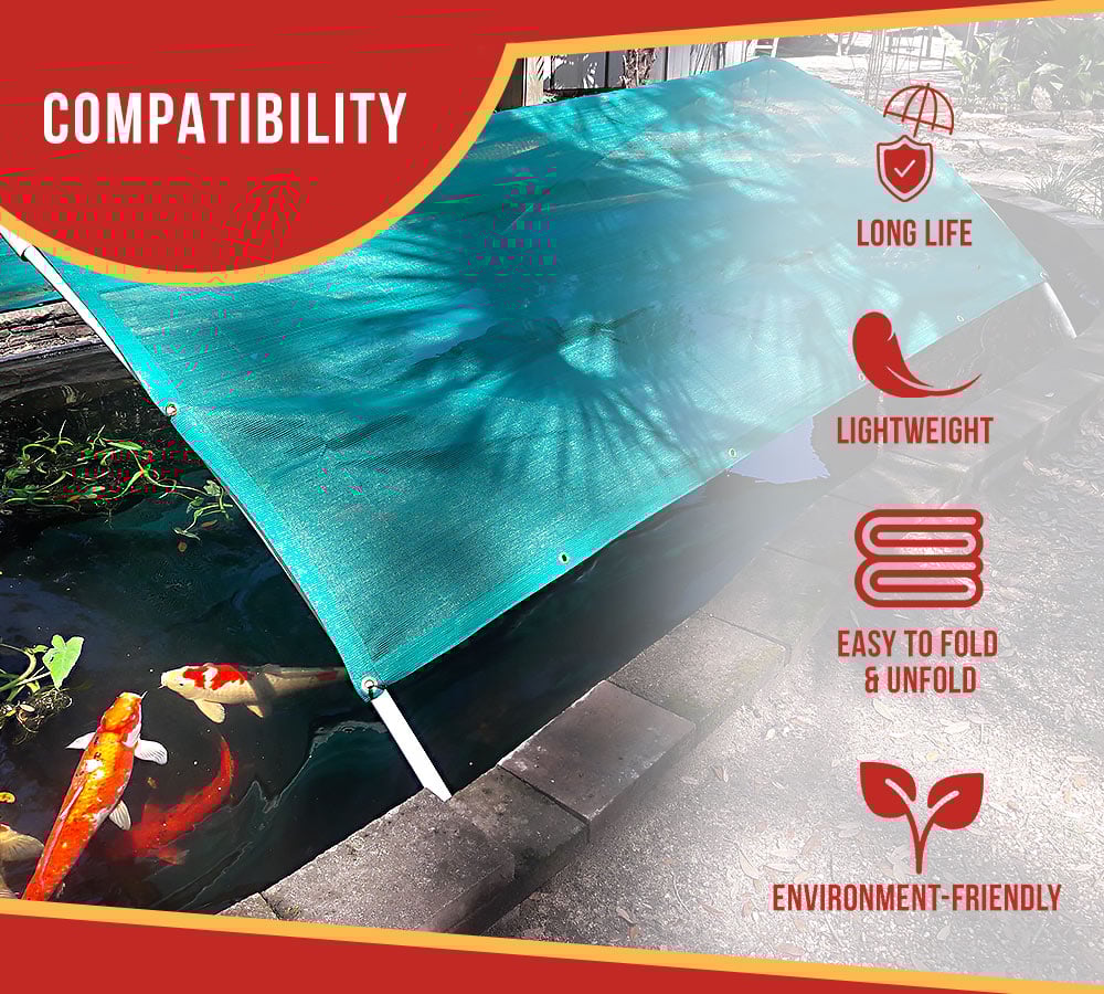 thumbnail image 5 of 12' x 26' Green Heavy Duty 6 Oz 70% Shade Mesh Tarps with Grommets ROLL-Off | Sturdy Mesh Tarp Shades for Sun Light Blockage, Green House, Garden, Swimming Pool, Balcony Privacy Mesh (4 Pack), 5 of 12