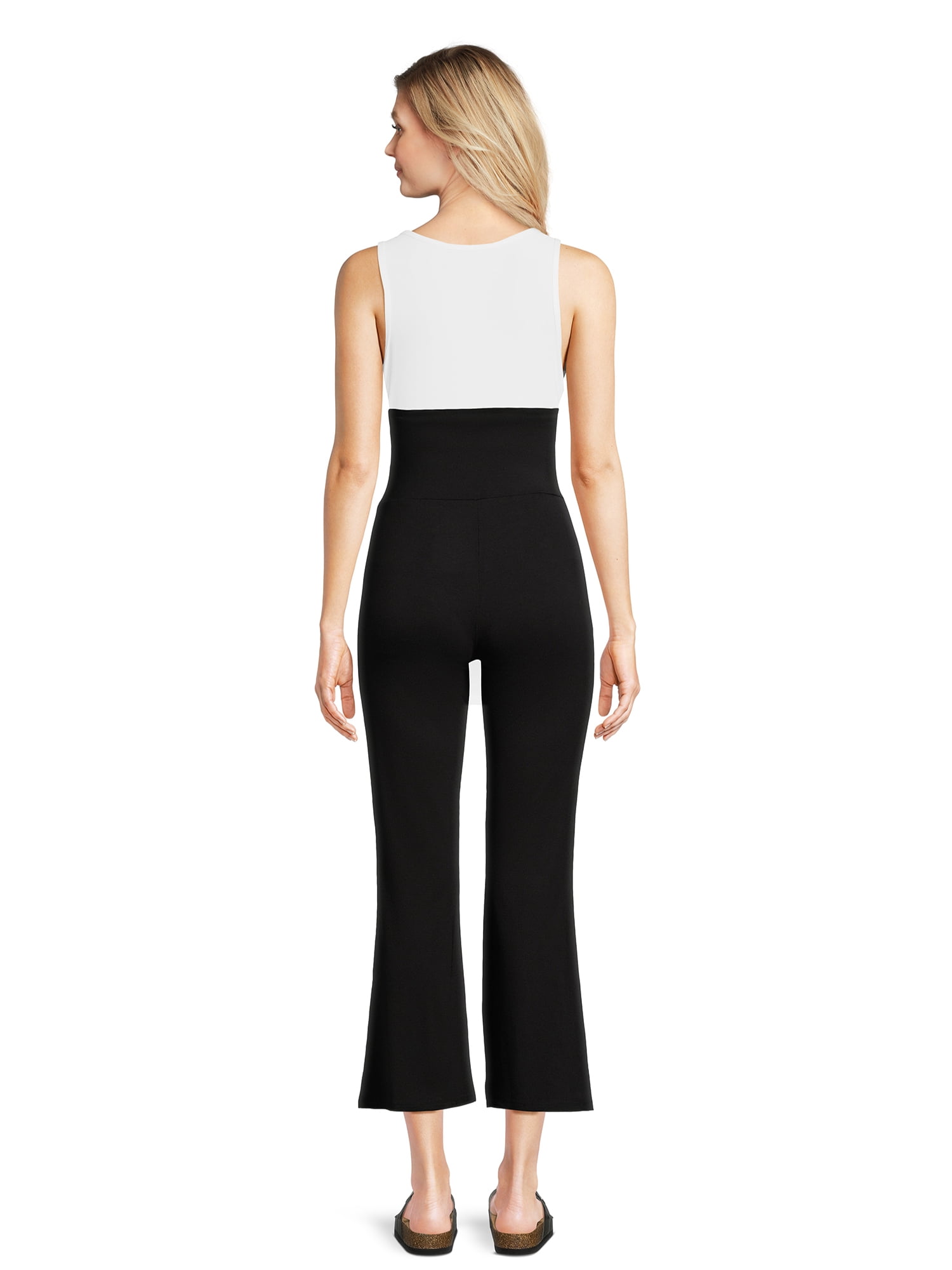Time and Tru Women's Maternity Essential Knit Flare Pants, Sizes S-XXL